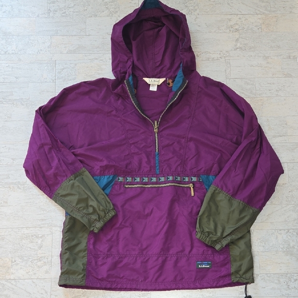 L.L. Bean Vintage 90s Anorak Aztec  Pullover Jacket Size Large - Picture 1 of 11